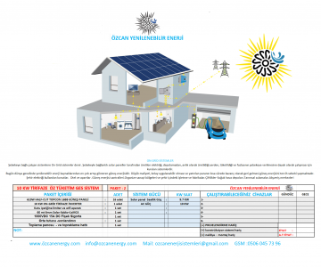 10 KW TİRİFAZE  ÖZ TÜKETİM   SİSTEM     PAKET 2