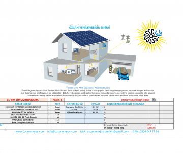11 KW LİTYUM DEPOLAMALI GÜNEŞ ENERJİ TESİSİ PAKET 1
