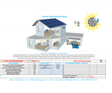 11 KW LİTYUM DEPOLAMALI GÜNEŞ ENERJİ TESİSİ PAKET 5