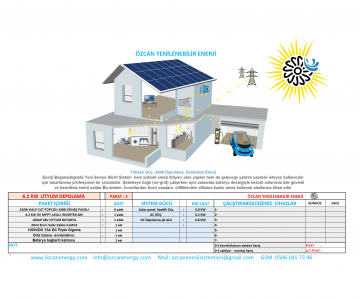 6.2 KW LİTYUM DEPOLAMALI GÜNEŞ ENERJİ TESİSİ PAKET 3