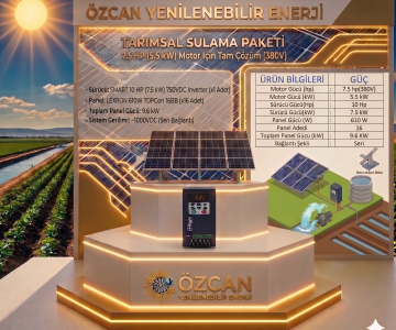 7.5 HP 5.5 KW TARIMSAL SULAMA PAKETİ