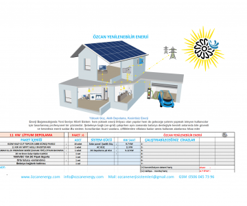 11 KW LİTYUM DEPOLAMALI GÜNEŞ ENERJİ TESİSİ PAKET 6