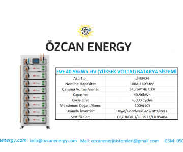 EVE 40.96kWh HV (YÜKSEK VOLTAJ) BATARYA SİSTEMİ