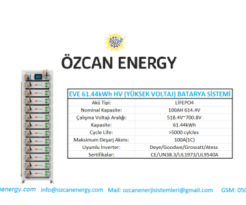 EVE 61.44kWh HV (YÜKSEK VOLTAJ) BATARYA SİSTEMİ